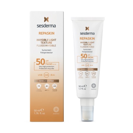 Sesderma REPASKIN INVISIBLE LIGHT TEXTURE SPF 50 Средство солнцезащитное для кожи лица сверхлегкое, защита против солнца, 50 мл