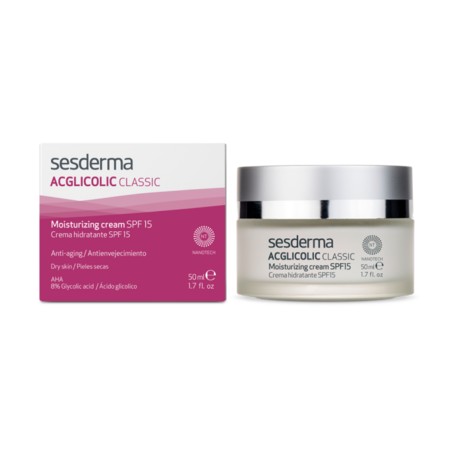 Sesderma ACGLICOLIC CLASSIC SPF 15 Крем увлажняющий для кожи лица, с СЗФ фильтром и активными антивозрастными компонентами, 50 мл