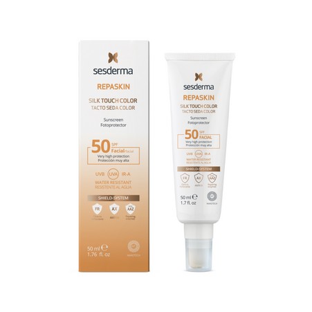 Sesderma REPASKIN SILK TOUCH COLOR SPF 50 Средство cолнцезащитное для лица с нежностью шелка с тонирующим эффектом, защита против солнца, 50 мл